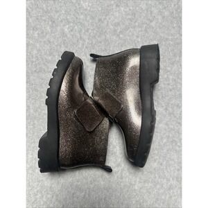 Mini Melissa Boots Girls Sz 11 Toddler Chelsea Boots Sparkle Black Glitter Multi